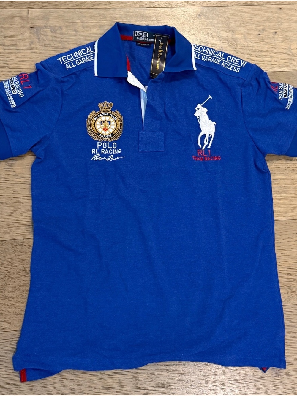 Ralph Lauren Blue RL Racing Embroidered Polo Shirt